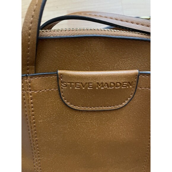 Steve Madden Brown Mini Dome Satchel Crossbody Bag w/ Floral Scarf - Picture 2 of 13